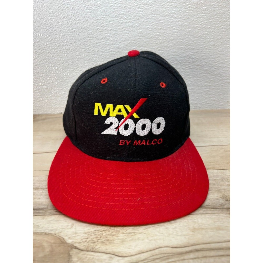 Headmost Vintage Max 2000 By Malco 100% Cotton Black And Red Baseball Cap